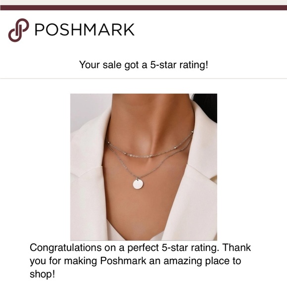 Silver Tone Layered Disc Necklace - Picture 5 of 6